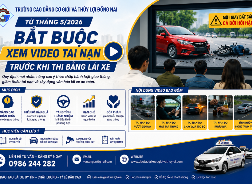 Từ Tháng 5/2026: Bắt Buộc Xem Video Tai Nạn Trước Khi Thi Bằng Lái Xe